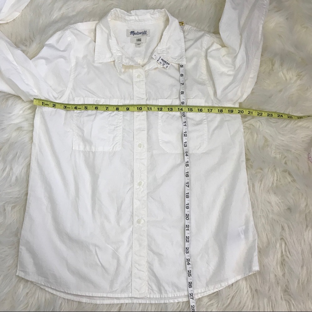Madwell Button Down Shirt Size Large Ivory   183 - Picture 7 of 7